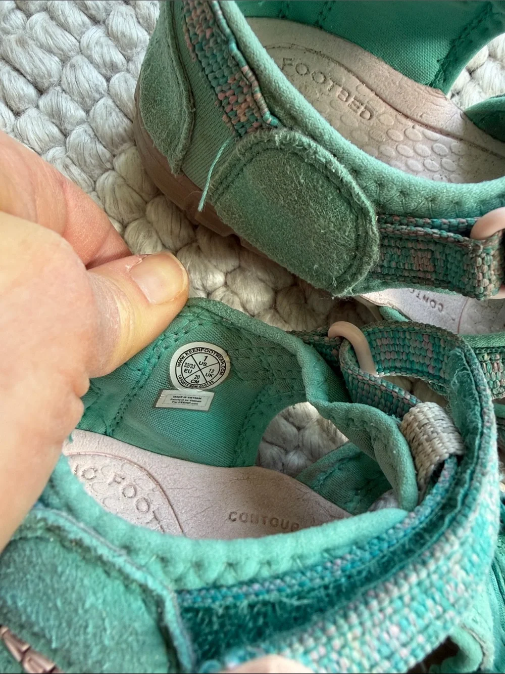 Keen Kids Teal Sandals with Pink Accents